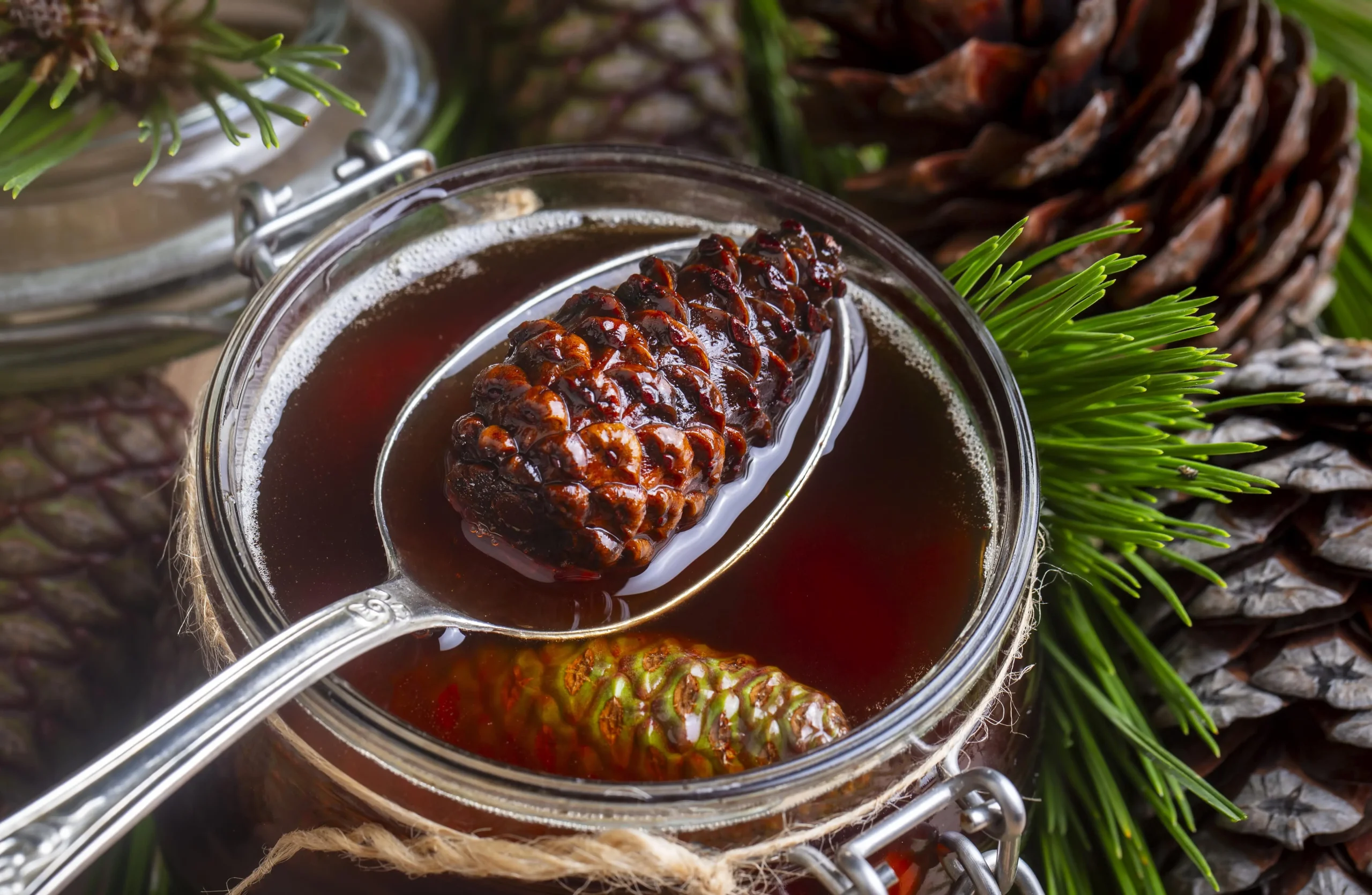 miel de sapin dans cuillère